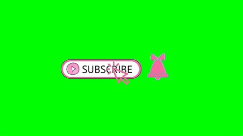 Green Screen Subscribe Button Pink Free Download Youtube