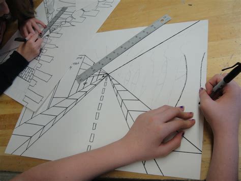 7th Grade One Point Linear Perspective Creation Station