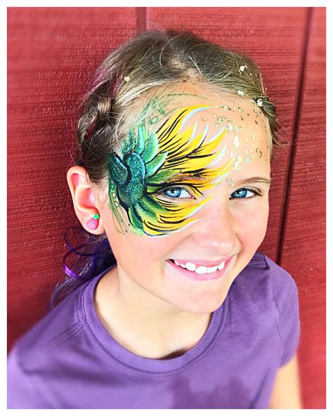 Fall Sunflower Face Paint By Lea Holman Face Painting Flowers Body Painting Glitter Tattoos