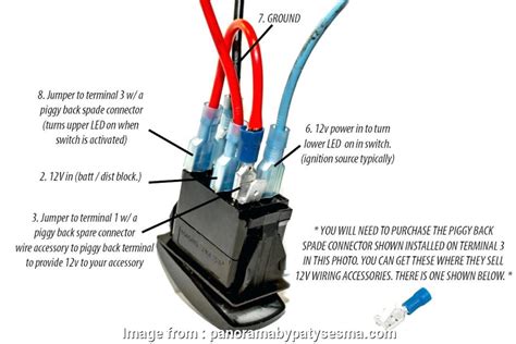 Wiring a rocker switch depends on the type you plan on using, so your wiring will depend on the amount of pins your rocker switch has. Wiring A Lighted Switch 12V Simple Lighted Rocker Switch Wiring Diagram 120V Awesome Carling Of ...