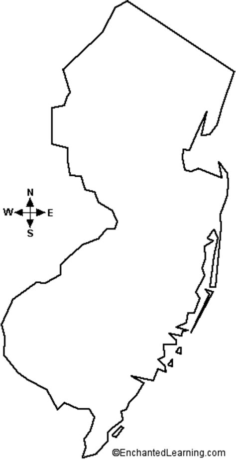 Outline Map New Jersey