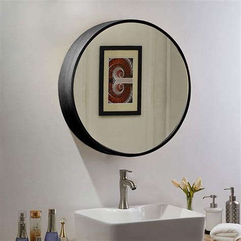 Diy bathroom cabinet with mirror. TinyTimes 23.63" Wooden Round Mirror Cabinet, Round Vanity ...