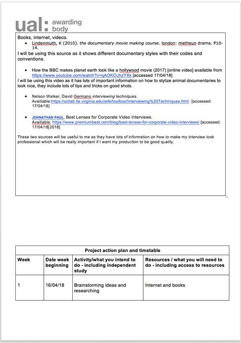 UAL PROPOSAL – FINAL MAJOR PROJECT