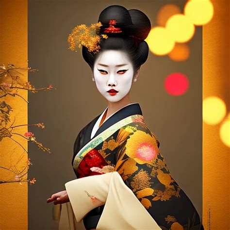 Openjourney Prompt Stunning Geisha Black Red Kimono Prompthero