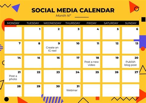 Plantillas Imprimibles Gratuitas De Calendarios De Redes Sociales I Wepik