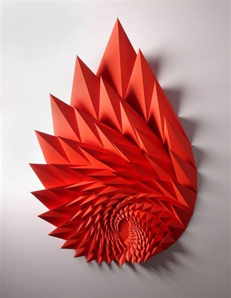 Spiked Sculptures Create Angular Geometry From Folded Paper Origami