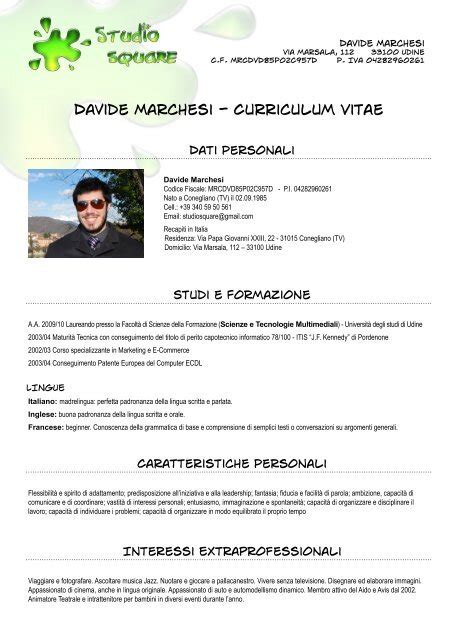 Davide Marchesi Curriculum Vitae Studiosquare
