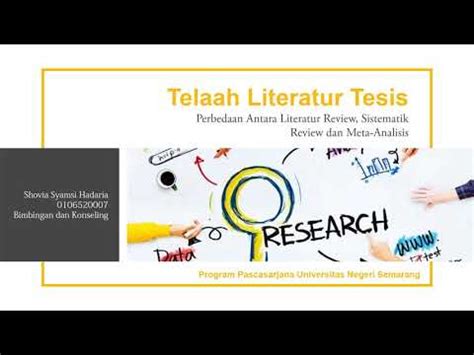 Perbedaan Literature Review Systematic Literature Review Dan Meta Analisis Youtube