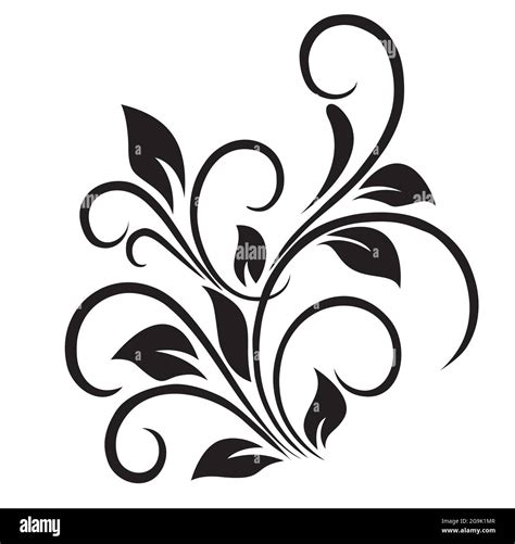 Elegant Black And White Flower Vector Stock Vector Image And Art Alamy