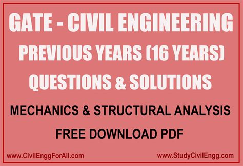 Gate Civil Engineering Previous Years Questions Solutions