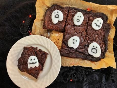 Halloween Recipe Ghost Chocolate Brownies Hodgepodgedays