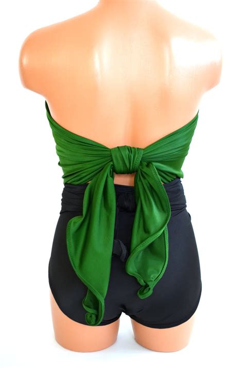 Medium Bathing Suit Wrap Around Swimsuit Hunter Green And Etsy