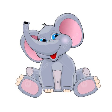 Cute Baby Elephant Little Smiles Greetings Vector Little Smiles