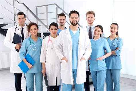 Team Of Medical Workers In Hospital Stock Photo Image Of Expertise