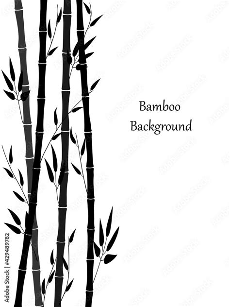 Minimalistic Background With Bamboo Bamboo Stems And Leaves Are