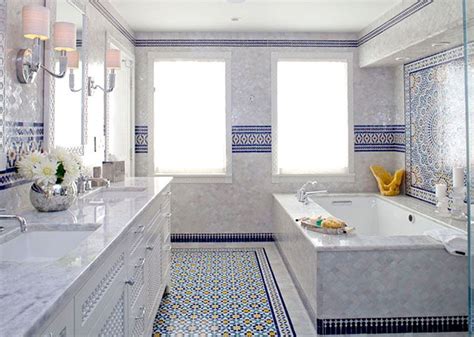 blue moroccan mosaic tile bathroom in cape cod