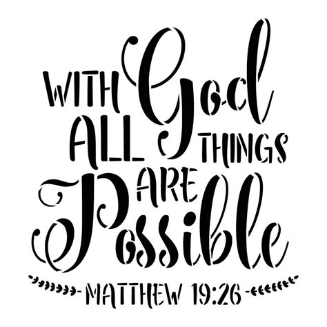 With God All Things Possible Stencil By Studior12 Matthew Etsy