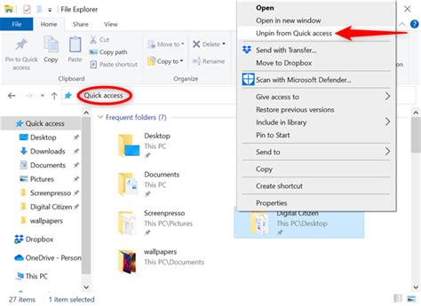 4 Ways To Pin Items To Quick Access In File Explorer Digital Citizen