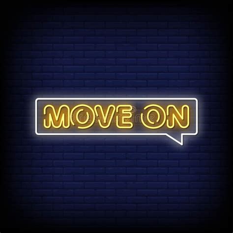 Move On Neon Signs Style Text Vector Stock Vector Illustration Of