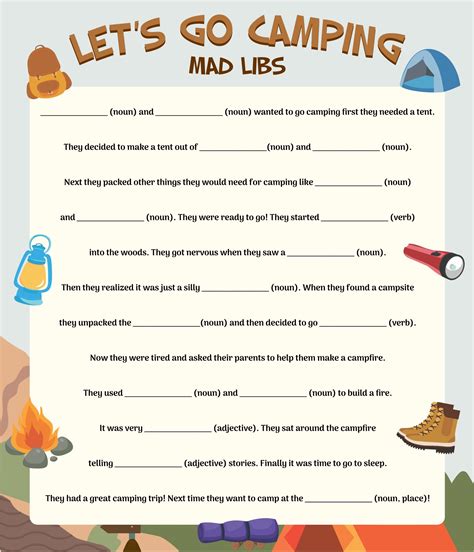 Printable Mad Libs For Camp Printable Word Searches