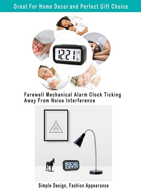 Creative Smart Nightlight Digital Alarm Clockshowtop Bedside Desk