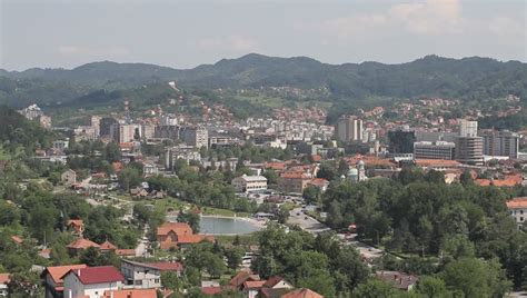 Tuzla Bosnia And Herzegovina Panoramic View Stock Footage Video