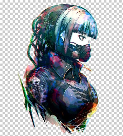 Anime Girl Wearing Gas Mask