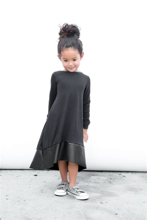 Black Bamboo Luxe Tee Dress Dresses Kids Girl Little Girl Fashion