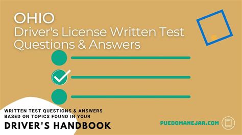 Ohio Bmv Written Test Questions And Answers For Real The Oh Drivers