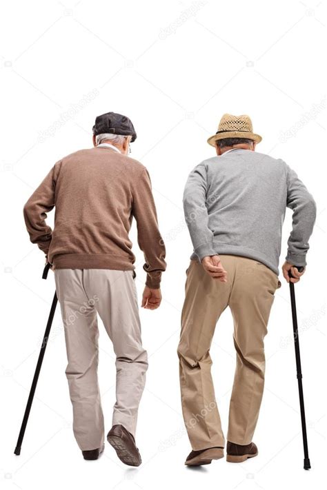 Two Elderly People Walking With Canes — Stock Photo © Ljsphotography