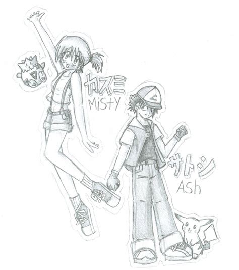 Ash And Misty Sketch By Brigette On Deviantart