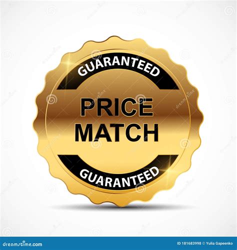 Price Match Guarantee Gold Label Sign Template Vector Illustration