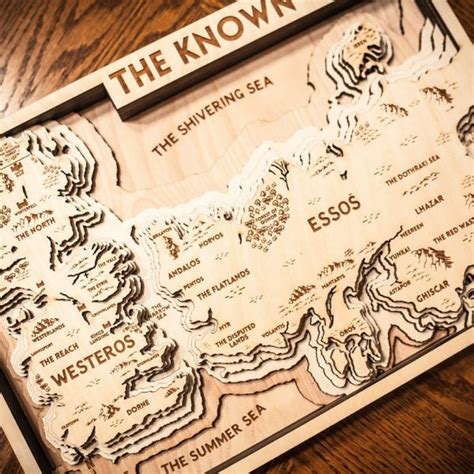 Game Of Thrones Map 3d Wood Map Limited Edition Map Of Thrones