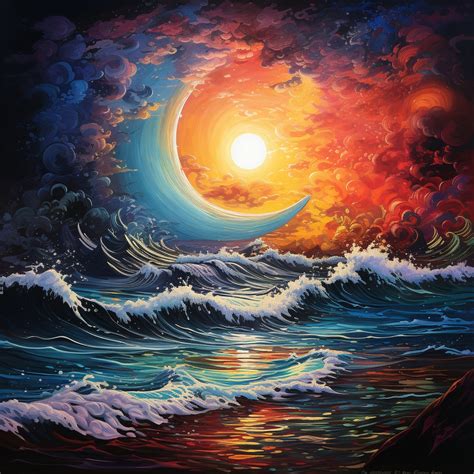 Fantasy Sunset Ocean Wave Free Stock Photo Public Domain Pictures