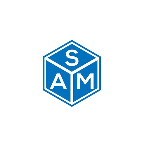Sam Letter Logo Design On Black Background Sam Creative Initials