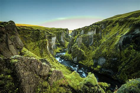 Fjadrargljufur Canyon And River In South East Iceland Photograph By