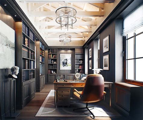 28 Dreamy Home Offices With Libraries For Creative Inspiration Modern