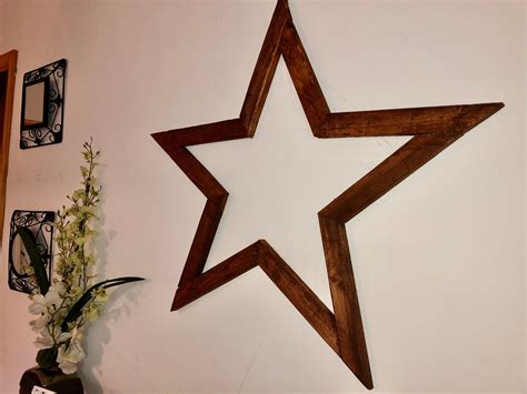 Farmhouse Wooden Star Large Wooden Star Rustic Wall Decor Etsy Uk