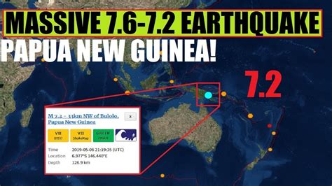 Breaking Massive 72 76 Earthquake Rocks Papua New Guinea Near