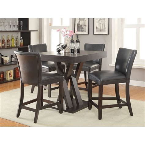 Coaster Mannes Square Counter Height Dining Table In Cappuccino