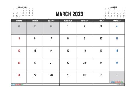 Free Printable March 2023 Calendars Pdf And Image