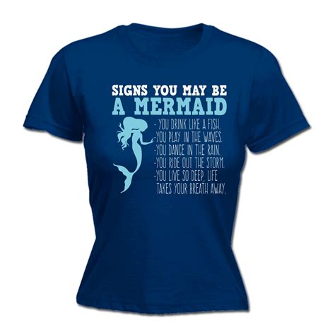 Signs You May Be A Mermaid Funny Joke Comedy Humour FITTED T SHIRT