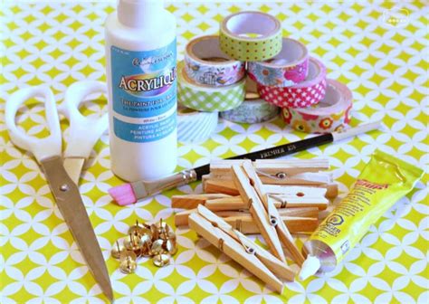 Pretty Washi Tape Clothes Peg Push Pins