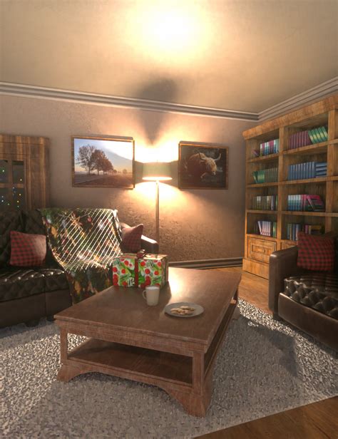 Cozy Christmas Living Room Daz 3d