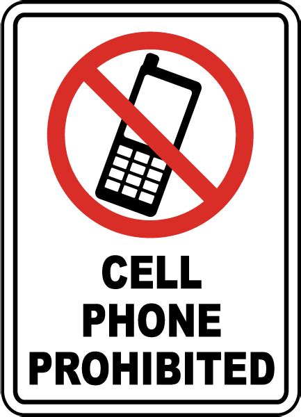 Cell Phone Prohibited Sign Get Off Now