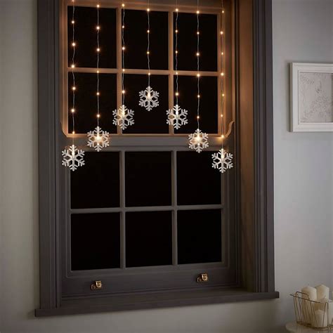 Snowflake Led Pinwire Christmas Window Curtain Light Homebase