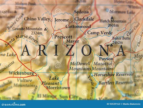 Geographic Map Of Arizona Cities And Towns Map
