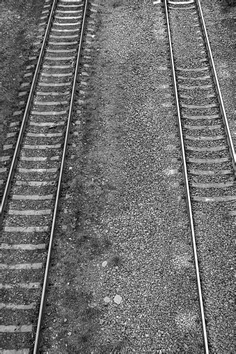 Photography To Theme Railway Track After Passing Train On Railroad