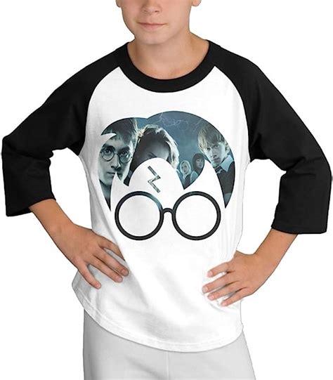 Gary Youth Boys Harry Potter 34 Sleeve Raglan Shirt Black
