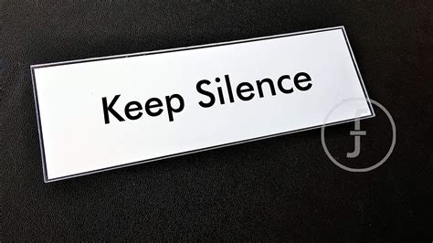 Fingerz Keep Silence Acrylic Signage Laminated Glass Sign Board For